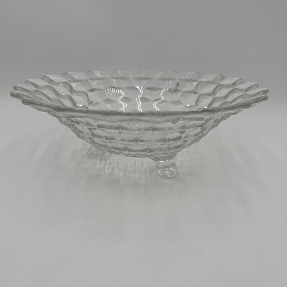 Fostoria American Clear 3-Toed Footed Bowl Flared Vintage